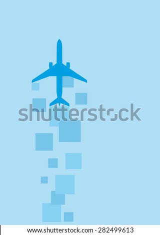 vector image of silhouette of jet airplane