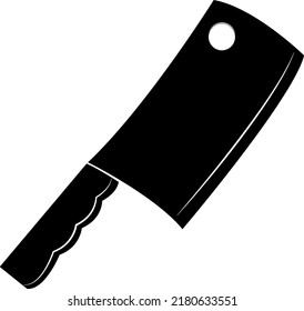 Vector Image, Silhouette Of A Kitchen Hatchet For Chopping Meat