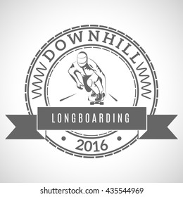 Vector image of silhouette. Longboarding. Sport