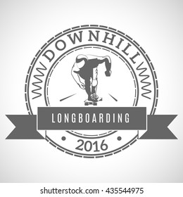 Vector image of silhouette. Longboarding. Sport