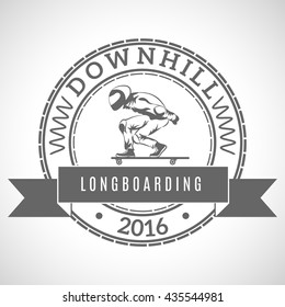 Vector image of silhouette. Longboarding. Sport