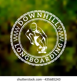 Vector image of silhouette. Longboarding. Sport