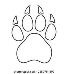 Vector image of the silhouette of an mammal animal paw