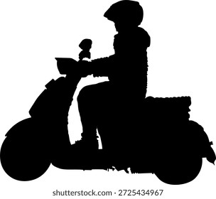 
Vector Imagen de una silueta de un hombre montando una moto aislado en blanco