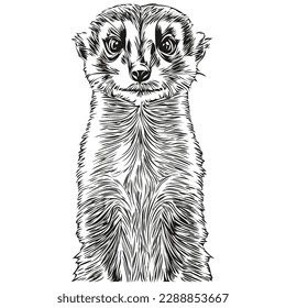 Vector image of silhouette of a Meerkat on a white background, Meerkats
