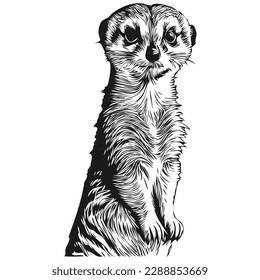 Vector image of silhouette of a Meerkat on a white background, Meerkats

