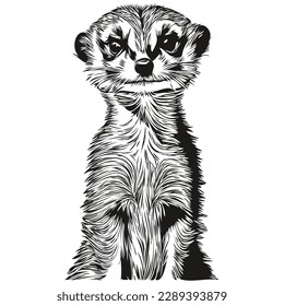 Vector image of silhouette of a Meerkat on a white background, Meerkats
