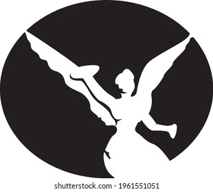 Vektorbild der Silhouette der ikonischen mexikanischen Statue Angel der Unabhängigkeit, ein ikonisches Stück urbaner Kunst in Mexiko City.