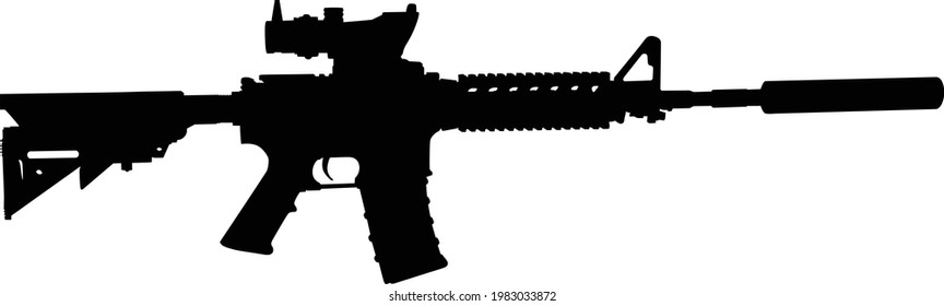 Vector Image Silhouette Modern Military Assault Stock Vector (Royalty ...