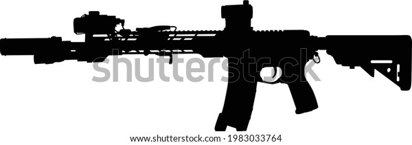 Vector Image Silhouette Modern Military Assault Stock Vector (Royalty ...