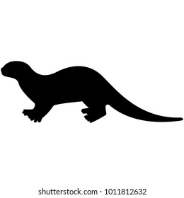 Vector image of a silhouette of an otter on a white background