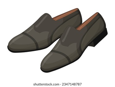 Vector image of a silhouette of a pair of mens shoes