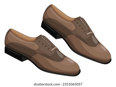 Vector image of a silhouette of a pair of mens shoes