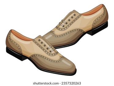 Vector image of a silhouette of a pair of mens shoes. Low shoes
