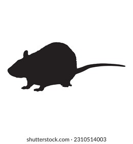 Imagen vectorial de una silueta de una rata sobre un fondo blanco