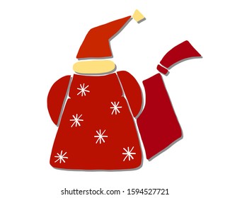 vector image of silhouette set of Santas. logo, geometric shapes shape Christmas theme