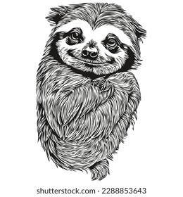 Vector image of silhouette of a Sloth on a white background, Sloths
