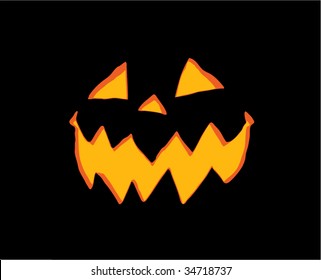 Vector image of a silhouette style Jack o'Lantern