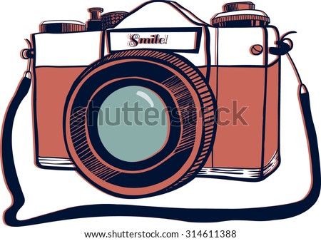 vector image silhouette of a vintage camera, without a background for desing