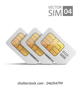 vector image of SIM-cards for mobile devices with chip