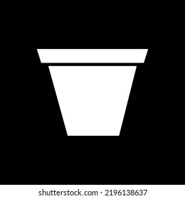 Vector image of simple black and white plant pot.