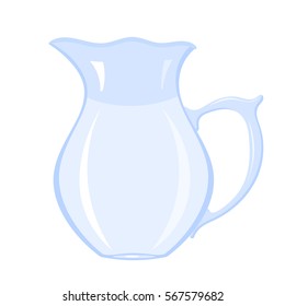 Vector image of a simple glass jar with water on a white background. Stock vector 
illustration