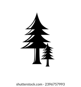 vector image of a simple pine tree for icons and logos