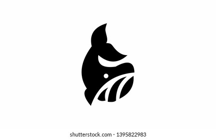 Vector image of a simple whale icon