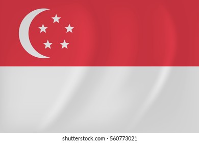 Vector image of the Singapore waving flag