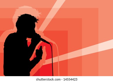 vector image of singer silhouette