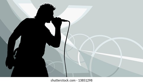 vector image of singer's silhouette