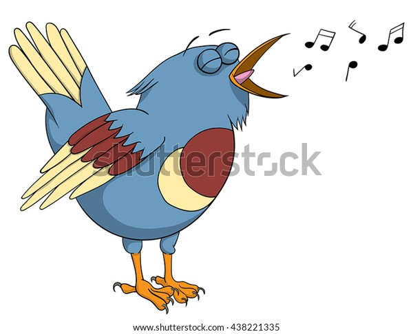 Vector Image Singing Bird Music Notes Stock Vector (Royalty Free) 438221335