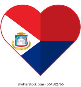 Vector image of the Sint Maarten heart flag