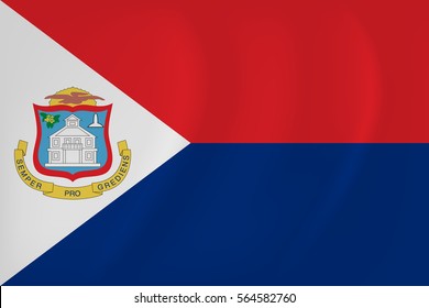 Vector image of the Sint Maarten waving flag