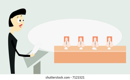 vector image of sitting in boardroom