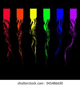 Vector image of six-stripe rainbow abstract flag