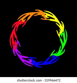 Vector image of six-stripe rainbow abstraction
