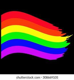 Vector image of six-stripe rainbow flag
