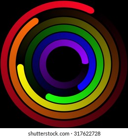 Vector image of six-stripe rainbow symbol