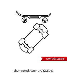 Vector image. Skateboard icon. Basic solid image.