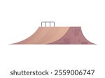 Vector image of a skateboard slide in a skate park with ramps for extreme sports. Modern design for outdoor activities and stunts on ramps on a white background