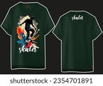 vector image skater t shirt design