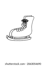 Vektorbild von Skaten auf weißem Hintergrund. Doodles