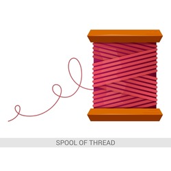 Vector Image. A Skein Of Pink Thread Drawing For Design And Teaching. Use For Postcards, Cards, Magazine.
