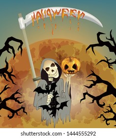 Vector image of the skeleton. From a series of illustrations for Halloween