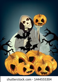 Vector image of the skeleton. From a series of illustrations for Halloween