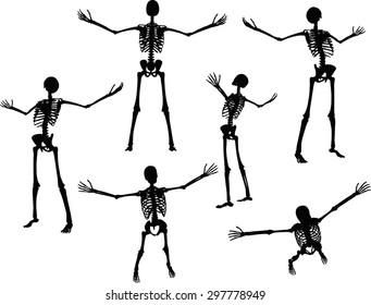 Vector Image - skeleton silhouette in power pose isolated on white background 