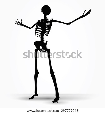 Vector Image Skeleton Silhouette Power Pose Stock Vector (Royalty Free ...