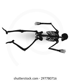 Vector Image - skeleton silhouette in prone pose isolated on white background 