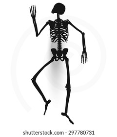 Vector Image - skeleton silhouette in prone pose isolated on white background 